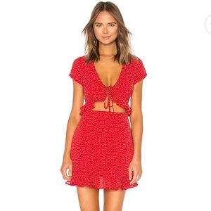 Super Down Mercy Polka Dot Dress in Red